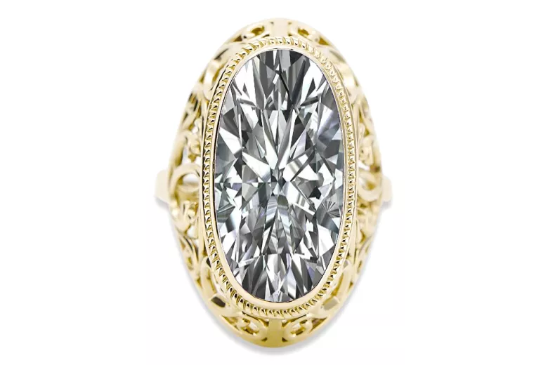 Ring Vintage Jewlery Zircon 14K Yellow gold vrc184y